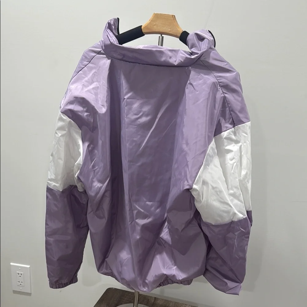 BoohooMAN Purple and White Windbreaker size S NWT - Picture 4 of 5